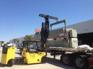 A large truck with a crane on it